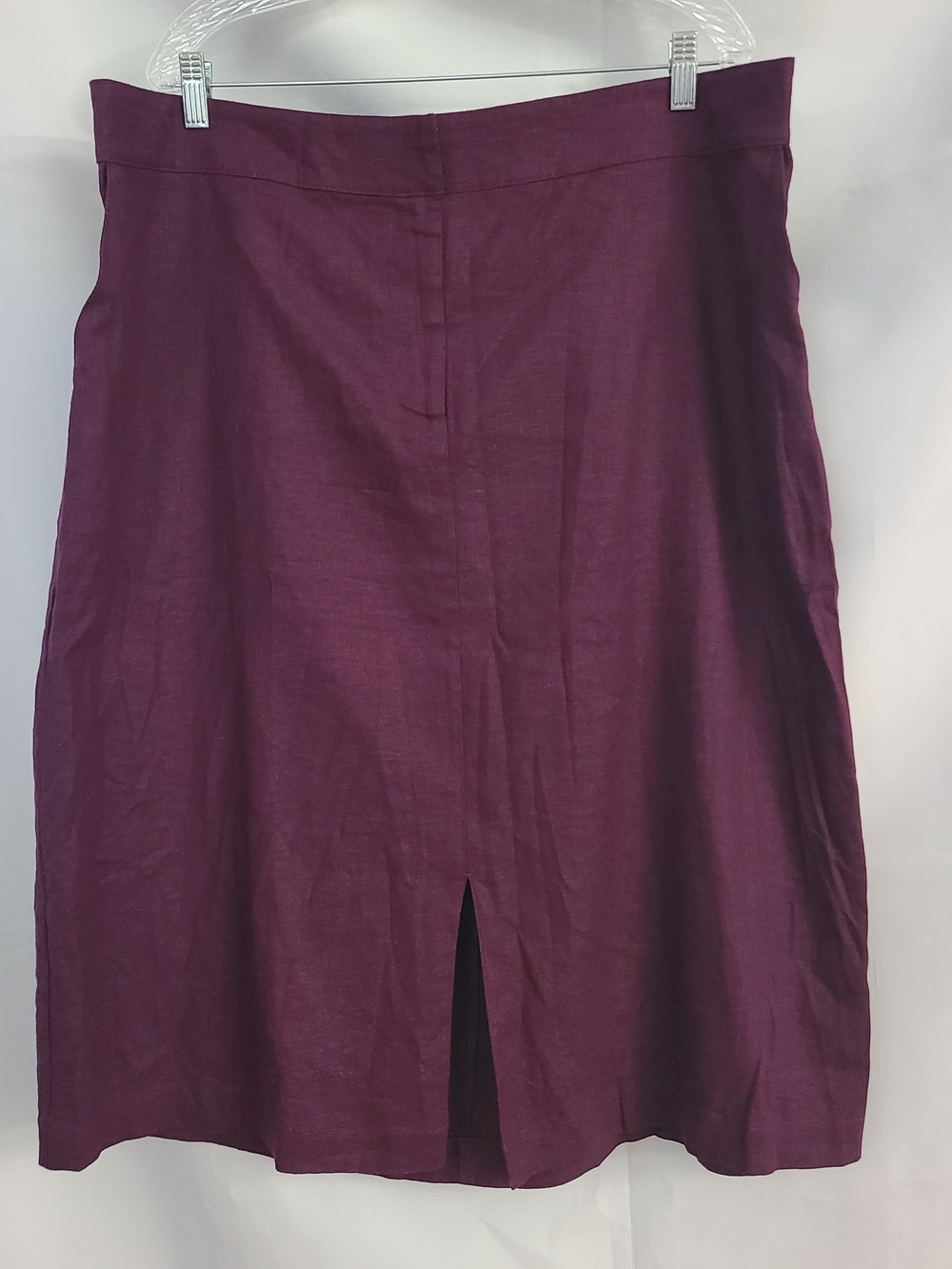 Universal Standard Sz M 18-20 Purple Linen Blend Pockets Front Slit Skirt
